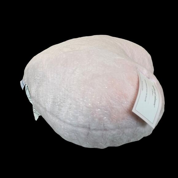 CUPCAKES AND CASHMERE Faux Fur Heart Shaped Pillow  20x20  Posh Pastel Pink NEW - Picture 7 of 11